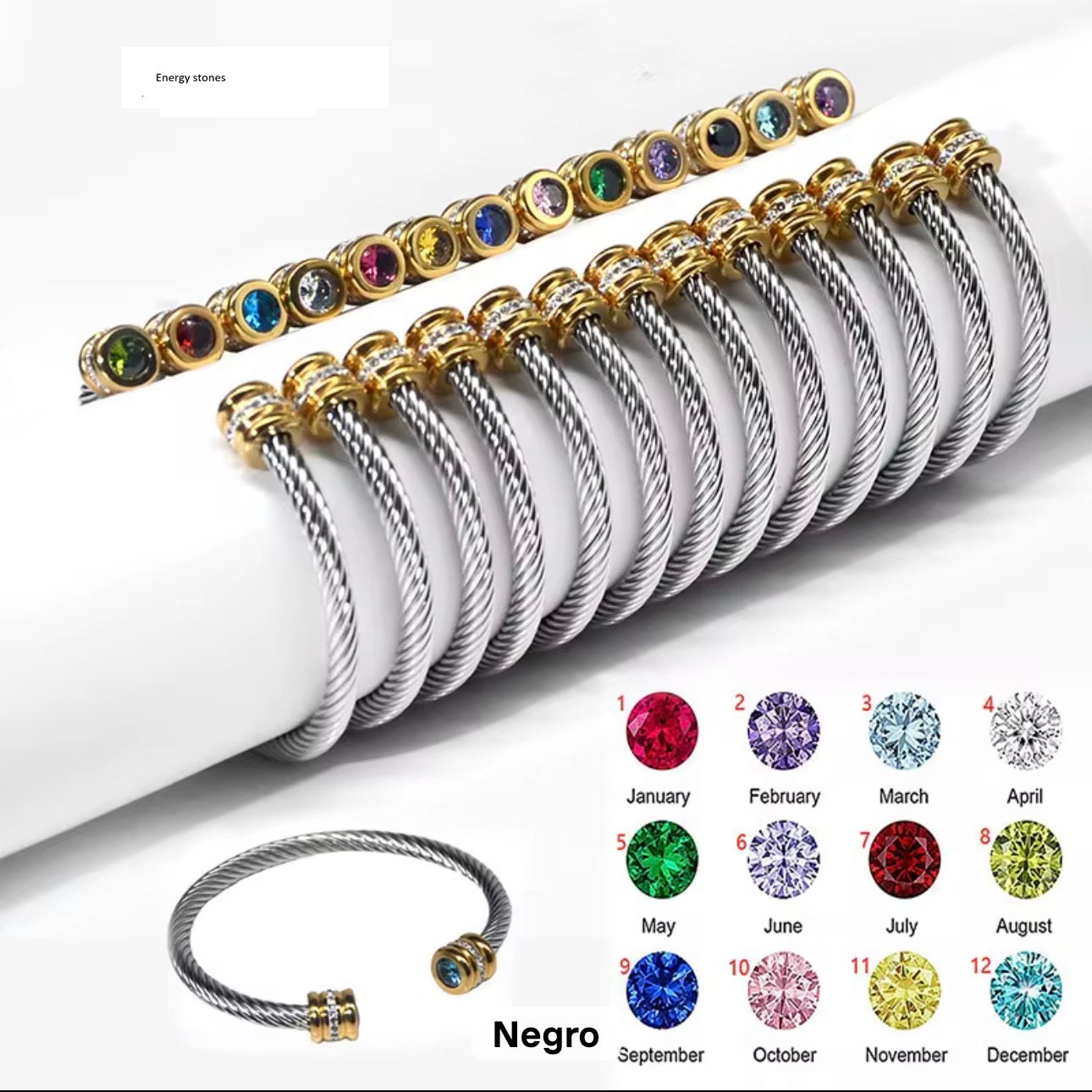 Energy stones bracelets.